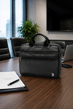 U.S. Polo Assn. Laptop Bölmeli Evrak Çantası 15.6 İnç Şık Tasarım Omuz Askılı Ofis Çantası PLEVR26037