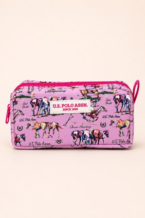 U.S. Polo Assn. Kız Çocuk 3'lü Okul Çanta Seti Sırt Çantası Beslenme Çantası Kalemlik Pembe