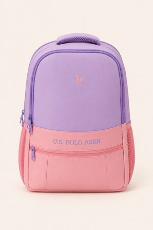 U.S. Polo Assn. Kız Çocuk Okul Sırt Çantası Kalemlik Seti Mor Pembe Hafif Çok Bölmeli PLCANAYD26211
