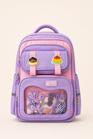 CCS Kids Kız Çocuk İlkokul Ortaokul Okul Çantası Ortopedik Çok Gözlü Geniş Hacimli Mor 51976