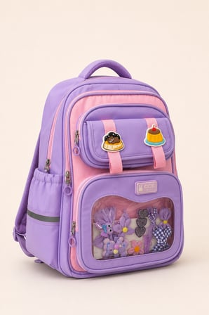 CCS Kids Kız Çocuk İlkokul Ortaokul Okul Çantası Ortopedik Çok Gözlü Geniş Hacimli Mor 51976