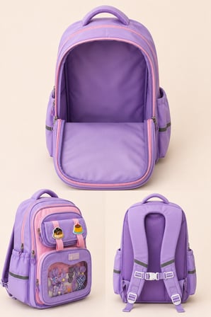 CCS Kids Kız Çocuk İlkokul Ortaokul Okul Çantası Ortopedik Çok Gözlü Geniş Hacimli Mor 51976