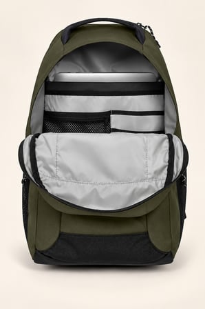 Eastpak Haki Laptop Bölmeli Sırt Çantası Çok Gözlü Geniş Hacimli Suluk Cepli Unisex Okul Çantası