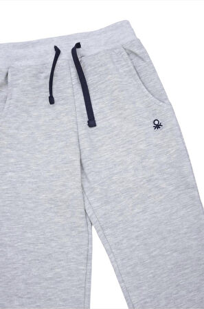 Erkek Çocuk Benetton Eşofman Altı - Gri Melanj | 4-5