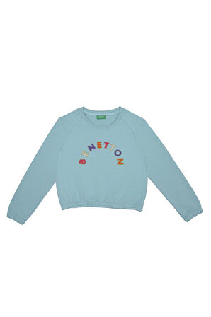 Kız Çocuk Sweatshirt - Turkuaz | 11-12