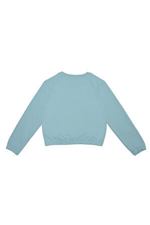 Kız Çocuk Sweatshirt - Turkuaz | 11-12