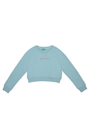 Kız Çocuk Sweatshirt - Turkuaz | 7-8