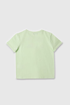 Kız Çocuk Bnt Yazı Logolu T-Shirt - Mint Yeşili | 13-14