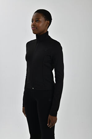 Kadın Sol Göğsü Logo Detaylı Fermuarlı Sweatshirt