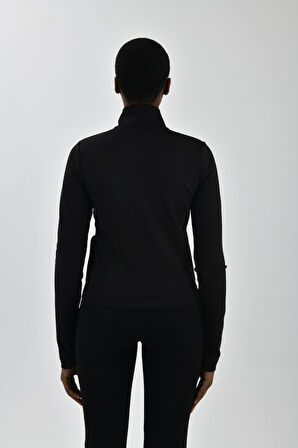 Kadın Sol Göğsü Logo Detaylı Fermuarlı Sweatshirt