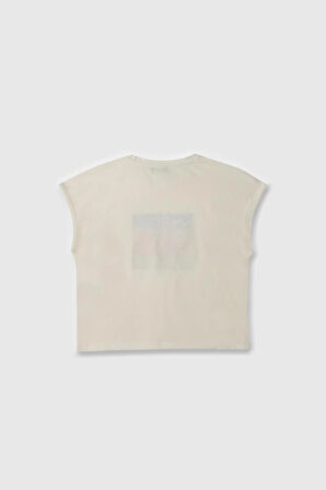 United Colors of Benetton Kız Çocuk T shirt Beyaz BNT-G21766