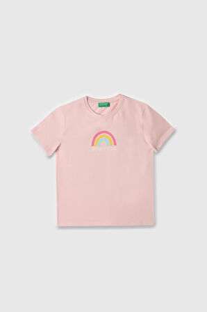United Colors of Benetton Kız Çocuk T shirt A.Pembe BNT-G21814