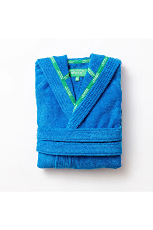 Bornoz Şapkalı Mavi %100 pamuk