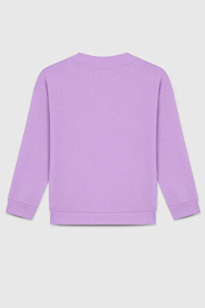 United Colors of Benetton Kız Çocuk BNT-G23334 Sweatshirt Lila