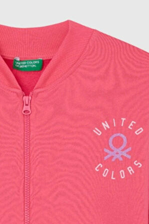 United Colors of Benetton Kız Çocuk BNT-G23334 Sweatshirt Pembe