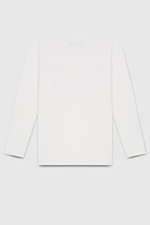 United Colors of Benetton Erkek Çocuk BNT-B23339 Uzun Kol Tshirt Ekru