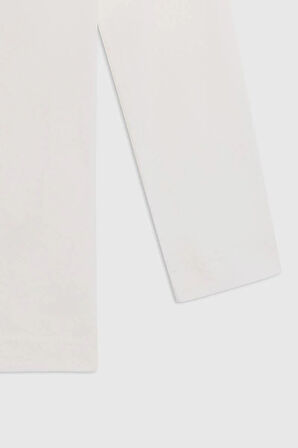 United Colors of Benetton Erkek Çocuk BNT-B23339 Uzun Kol Tshirt Ekru