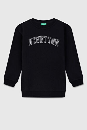 United Colors of Benetton Erkek Çocuk BNT-B23342 Sweatshirt Siyah