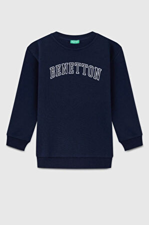 United Colors of Benetton Erkek Çocuk BNT-B23342 Sweatshirt Lacivert