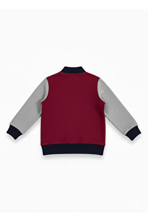 Erkek Çocuk Fermuarlı Sweatshirt  Bordo