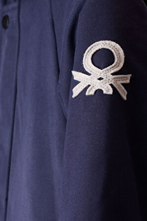 Erkek Çocuk Lacivert Renk Çıkarılabilir Kapüşonlu Kaban