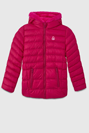 Benetton Kız Çocuk Mont 4-14 Yaş Fuşya