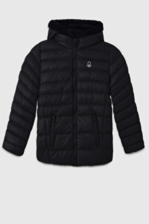 Benetton Kız Çocuk Mont 4-14 Yaş Siyah