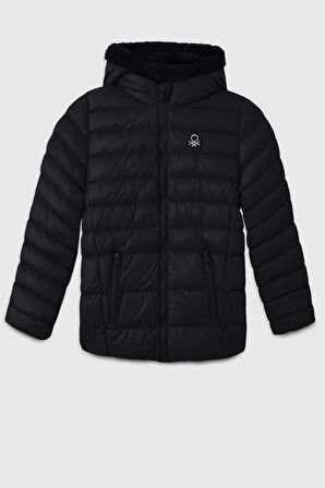 Benetton Kız Çocuk Mont 4-14 Yaş Siyah