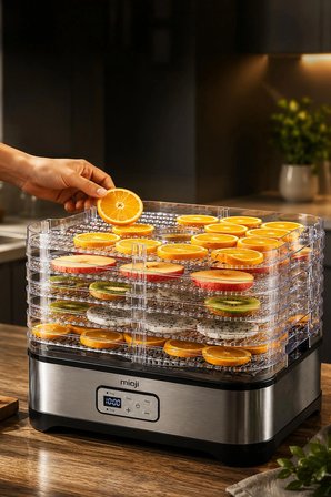Mioji FD5 Ayarlanabilir Sıcaklıklı, 5 Raflı, Meyve, Sebze ve Et Kurutma Makinesi