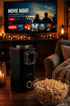 Mioji POPX1 Yağsız Kompakt Mısır Patlatma Makinesi - Siyah