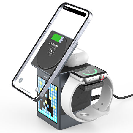 Mioji Mio Cube 5 Saatli ve BT Hoparlörlü 5in1 Telefon Tutucu - Siyah