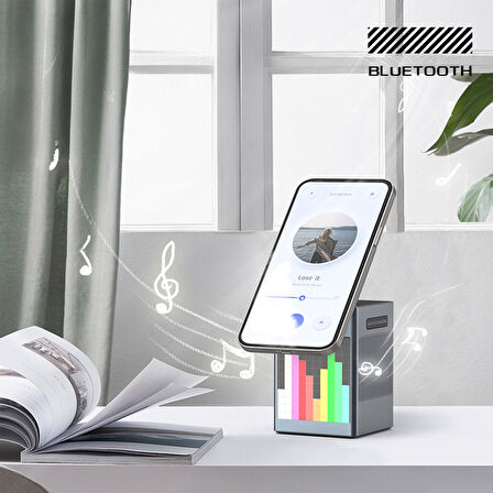 Mioji Mio Cube 5 Saatli ve BT Hoparlörlü 5in1 Telefon Tutucu - Gri