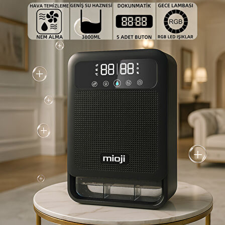 Mioji Mio 30NEC Pro 3.8 Litre Çift Göstergeli Nem Alma ve İyon Hava Temizleme Cihazı - Siyah