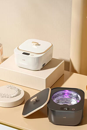 Mioji Mio UV2C Ultrasonic Protez, Dişlik ve Takma Diş Temizlik Cihazı - Siyah