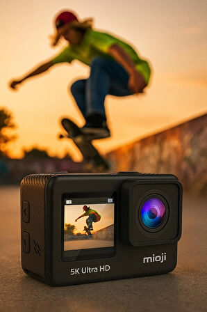 Mioji Action 12 Pro 5K 30FPS 24MP Çift Ekran Wifi 170° Aksiyon Kamerası