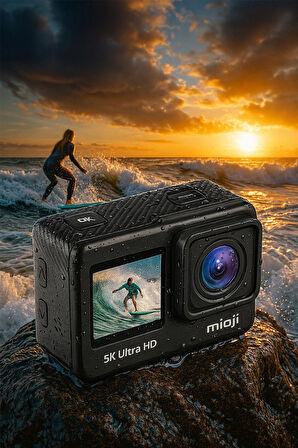 Mioji Action 12 Pro 5K 30FPS 24MP Çift Ekran Wifi 170° Aksiyon Kamerası