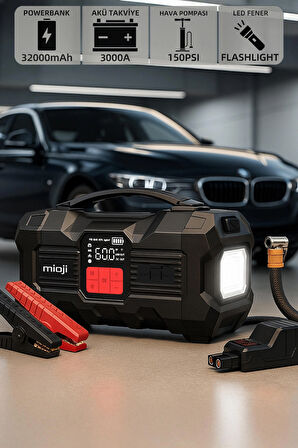 Mioji Mio 20 Pro 4000A 32000mAh Hava Pompası + Akü Takviye Cihazı + Powerbank