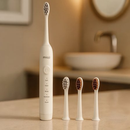 Mioji Oral B1 Şarj Edilebilir Diş Fırçası Beyaz + 3 Yedek Başlık