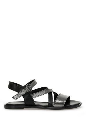 BURY 3FX Siyah Kadın Düz Sandalet