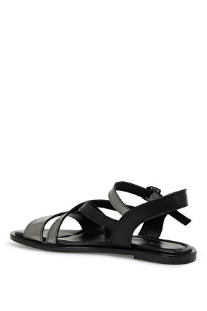 BURY 3FX Siyah Kadın Düz Sandalet