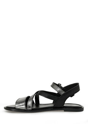 BURY 3FX Siyah Kadın Düz Sandalet