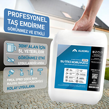 ALKORU 5 KG Şeffaf Emici Yüzeyler İçin Su İtici ve Koruyucu Malzeme
