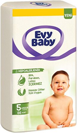 Evy Baby Bebek Bezi Beden:5 (11-18KG) Junior 66 Adet Süper Fırsat Pk