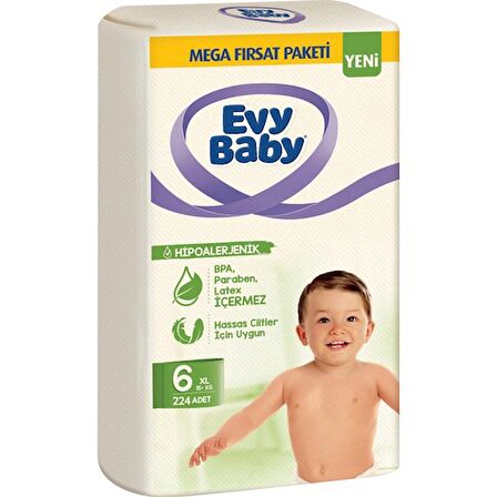 Evy Baby Bebek Bezi Mega Fırsat Paketi 6 Numara 224 Adet