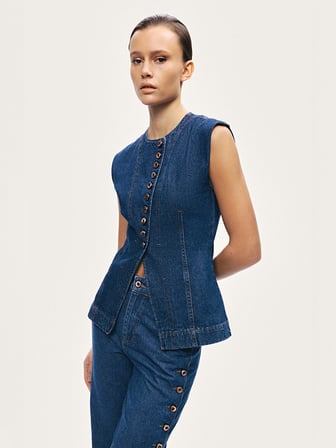 Nocturne Metal Düğmeli Denim Yelek N26YD7080