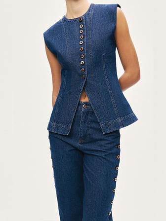 Nocturne Metal Düğmeli Denim Yelek N26YD7080