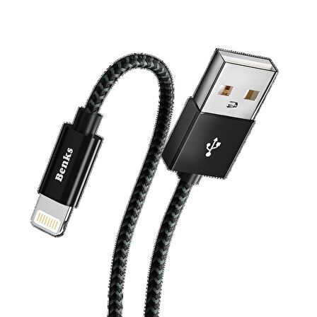 Benks M07 MFI Lightning USB Kablo 2.4A Şarj Kablosu 25 cm Data Kablo