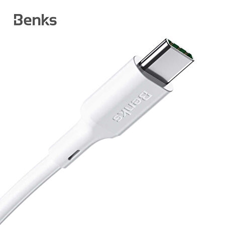 Benks D35 Type-C USB Kablo 5A Süper Hızlı Şarj Kablosu Qualcomm 3.0 480 Mbps 120 cm