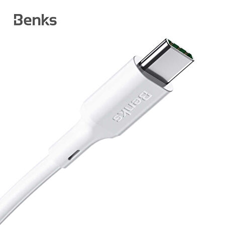 Benks D35 Type-C USB Kablo 5A Süper Hızlı Şarj Kablosu Qualcomm 3.0 480 Mbps 25 cm