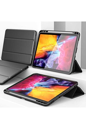 Ipad Pro 10.5 (7.nesil) Uyumlu Deri Görünümlü Smart Cover Standlı Kılıf Tablet Kılıf